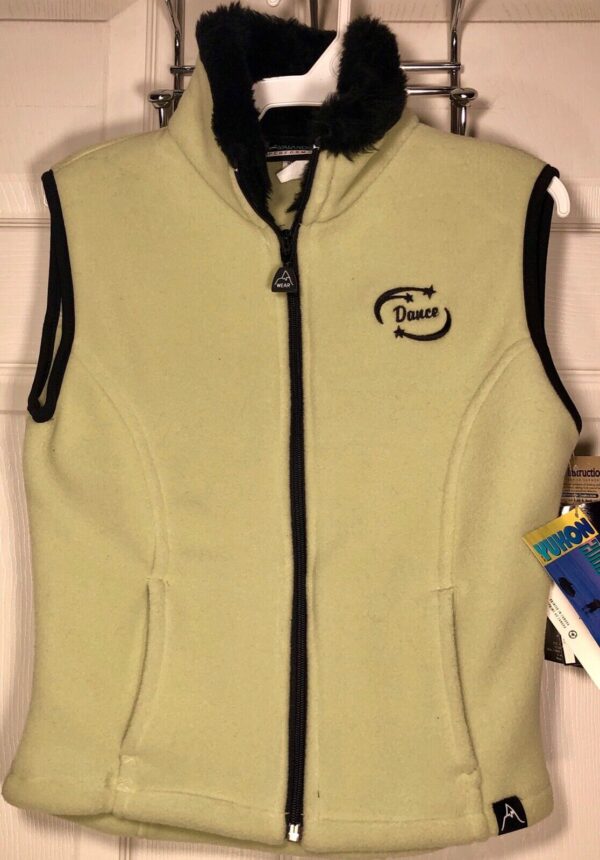 GK "DANCE" FLEECE VEST GIRLS LARGE AVALANCHE WEAR PERFORMANCE FAUX FUR GREEN L