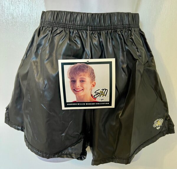 GK SHANNON MILLER BOXERS CHILD LARGE BLACK SHINY NYLON GYMNASTS CHEER ATHLETIC L - Image 5