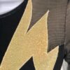 GK LONG SLEEVE ADULT SMALL BLACK MYSTIQUE GOLD FOIL MESH DANCE LEOTARD - Image 2