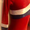 GK ADULT SMALL RED VELVET LgSLV BLUE WHITE FOIL GYMNASTICS DANCE LEOTARD Sz AS - Image 3