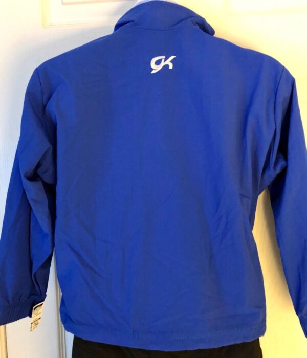 GK BLUE TASLAN CHILD X-SMALL GYMNASTICS ATHLETES WARM UP PULLOVER JACKET Sz CXS - Image 3