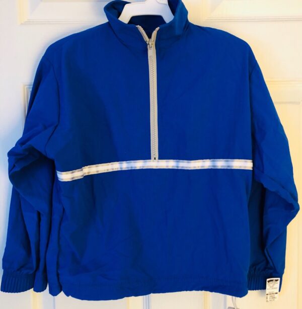 GK BLUE TASLAN CHILD X-SMALL GYMNASTICS ATHLETES WARM UP PULLOVER JACKET Sz CXS - Image 7