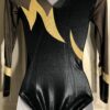GK LONG SLEEVE ADULT SMALL BLACK MYSTIQUE GOLD FOIL MESH DANCE LEOTARD - Image 6