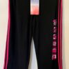 GK TUMBLE SIZE LADIES LARGE BLACK COTTON PINK TRIM FOLD-OVER WAIST CAPRIS Sz L - Image 2