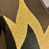 GK LONG SLEEVE ADULT SMALL BLACK MYSTIQUE GOLD FOIL MESH DANCE LEOTARD - Image 7