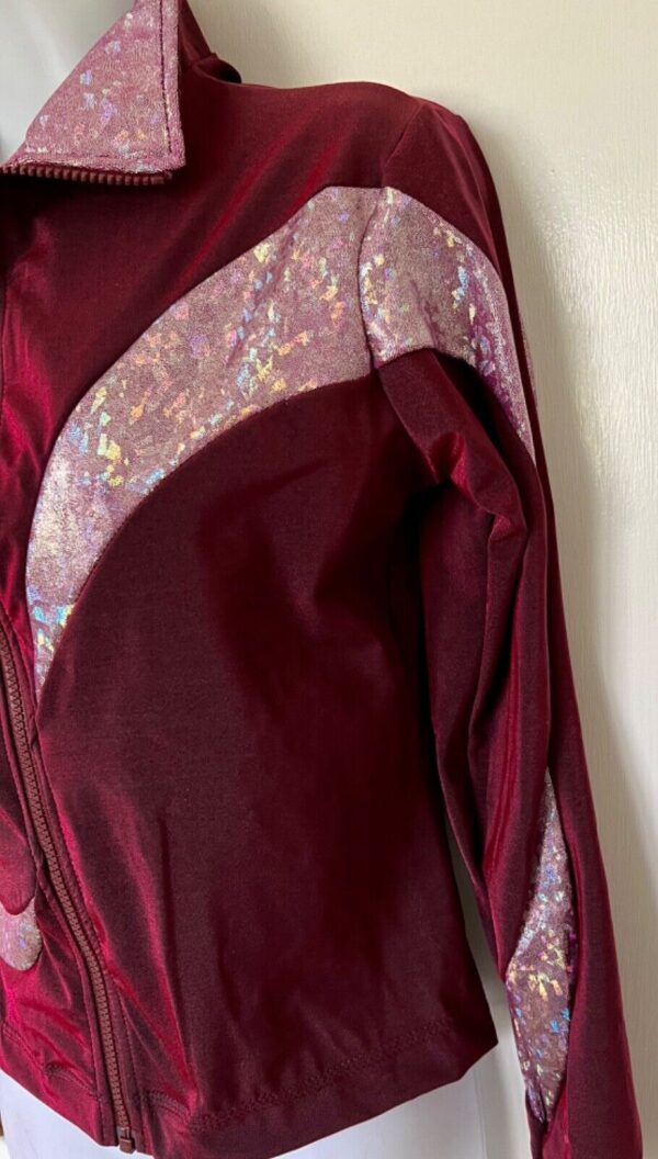 GK BURGUNDY IRIDESCENT UNISEX SMALL LONG SLEEVE AZALEA QUARTZ WARM UP JACKET AS - Image 5