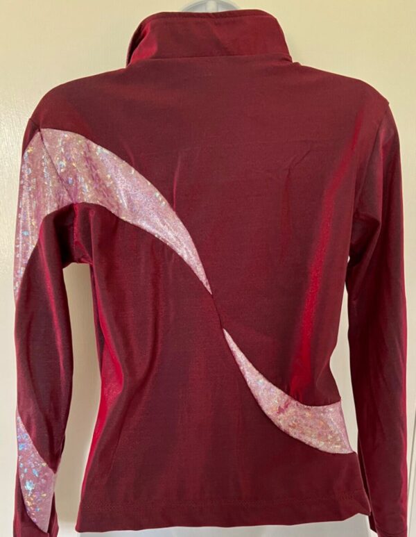 GK BURGUNDY IRIDESCENT UNISEX SMALL LONG SLEEVE AZALEA QUARTZ WARM UP JACKET AS - Image 6