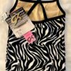 GK DANCE JAZZ CHILD MEDIUM ZEBRA PRINT STRAPS CAMI NYLON/SPAND SPORTS TOP M NWT! - Image 8