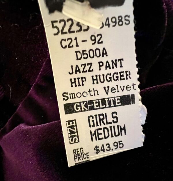 GK DANCE JAZZ GIRLS MEDIUM PURPLE HIP HUGGER FLARE DANCE DRESS PANTS Sz M NWT! - Image 4