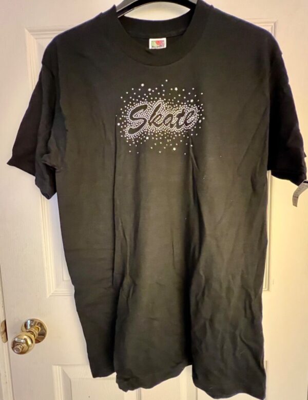 DURABLE  GK "SKATE" T-SHIRT ADULT X-LARGE BLACK SILVER METALLIC JA XL