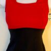 GK DANCE JAZZ ADULT SMALL RED & BLACK NYLON/SPANDEX CHEER FITNESS TANK TOP Sz AS