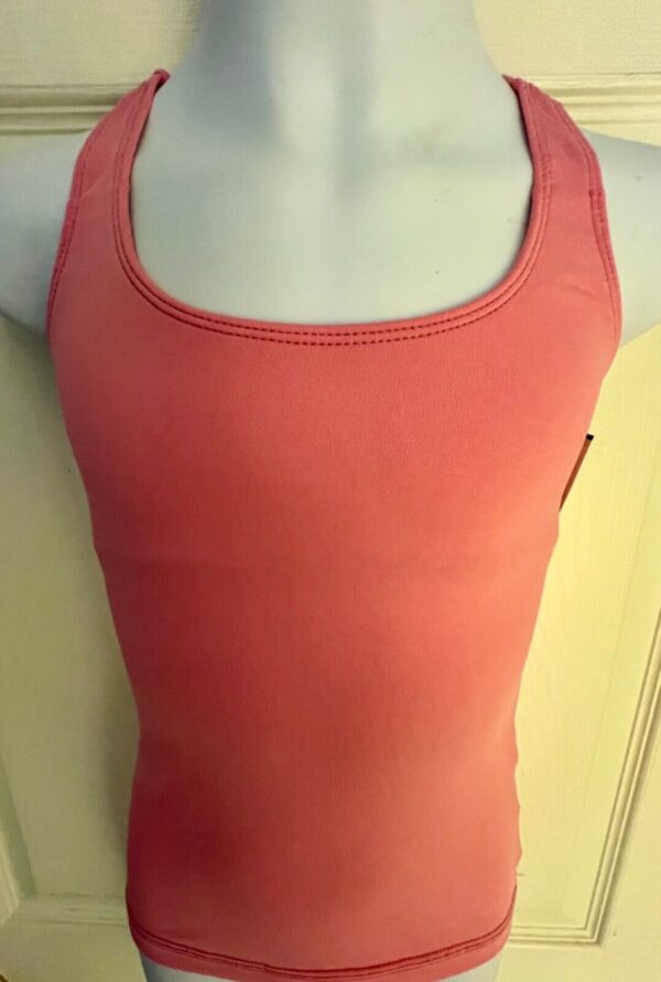 GK DANCE JAZZ CHEER CHILD MEDIUM PINK DRY TECH SLVLS RACERBACK TANK TOP SZ M NWT - Image 4