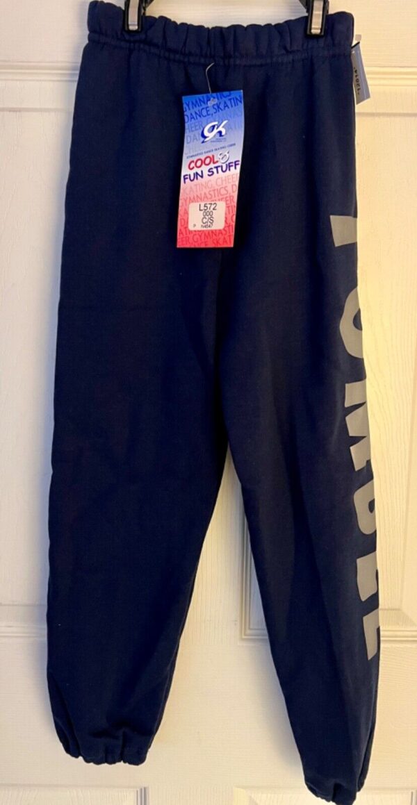 GK â€œTUMBLEâ€ GRAPHIC CHILD SMALL NAVY COTTON/POLY ATHLETIC LOUNGE SWEATPANTS SZ S