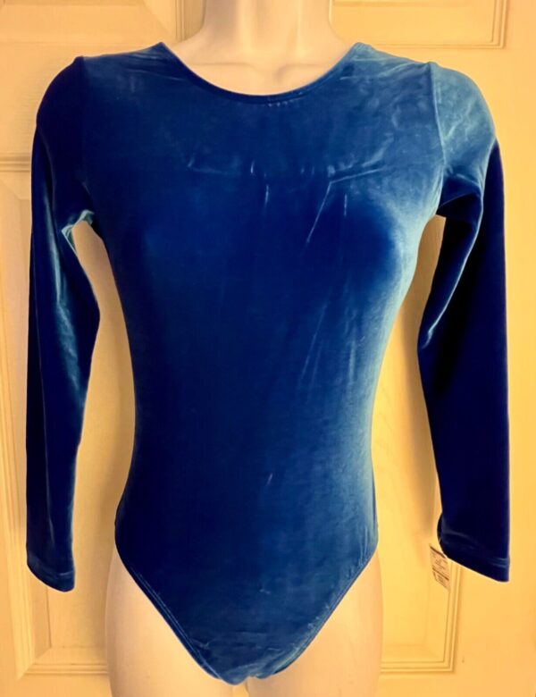 GK LGSLV ADULT SMALL SOLID ROYAL VELVET W/ LINER GYMNASTICS DANCE LEOTARD SZ S