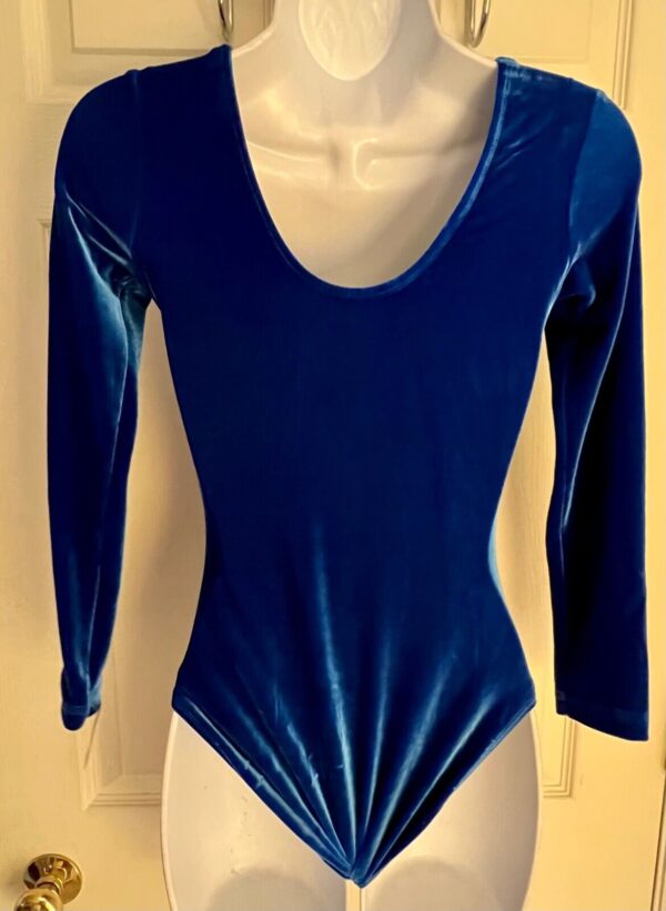 GK LGSLV ADULT SMALL SOLID ROYAL VELVET W/ LINER GYMNASTICS DANCE LEOTARD SZ S - Image 4