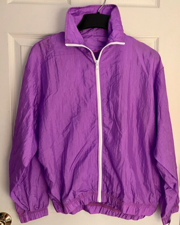 GK WARM UP JACKET ADULT  MEDIUM PURPLE CRINKLE NYLON GYMNASTIC CHEER OUTDO0RS M