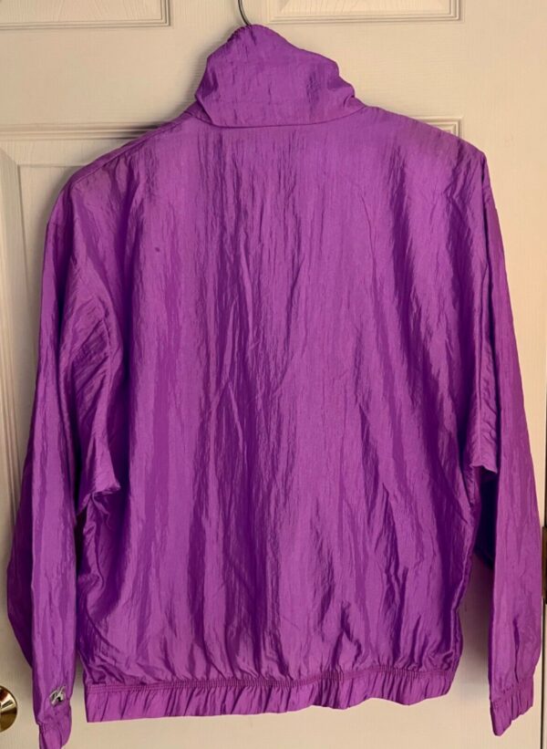 GK WARM UP JACKET ADULT  MEDIUM PURPLE CRINKLE NYLON GYMNASTIC CHEER OUTDO0RS M - Image 3