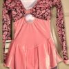GK ICE SKATE LgSLV GIRLS SMALL PINK VELVET FOIL FLORAL PRINT DRESS Sz CS NWT! - Image 2