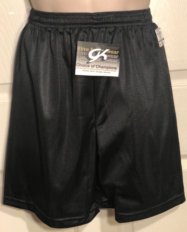 GK SOFFE MENS SMALL BLACK MESH POLY LONG ATHLETIC SHORTS AS NWT!