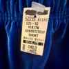 GK BLUE VELVET CHILD LARGE MICRO MINI DANCE GYMNAST CHEER COMPETITION SHORTS L - Image 5