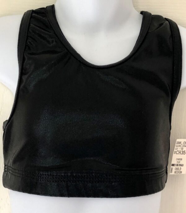 GK Elite CHILD MEDIUM BLACK MYSTIQUE CHEER DANCE SPORT TOP RACERBACK Sz CM NWT!