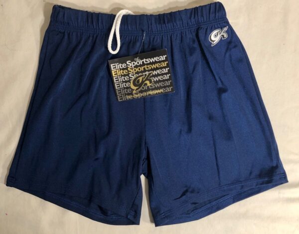 GK CHILD LARGE NAVY COMPETITION GYMNASTICS RUNNING FITNESS NYLON SHORTS SZ L NWT