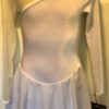 GK WHITE VELVET CHILD LARGE ASYM NECK MESH YOKE ICE DANCE SKATE DRESS Sz CL NWT!