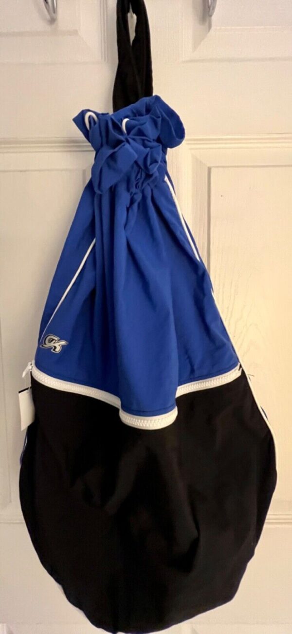 GK BLUE BLACK NYLON X-LARGE BACK SACK STRAP CLOSURE SPORTS CHEER GYMNASTIC DANCE