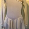 GK WHITE VELVET CHILD LARGE ASYM NECK MESH YOKE ICE DANCE SKATE DRESS Sz CL NWT! - Image 3
