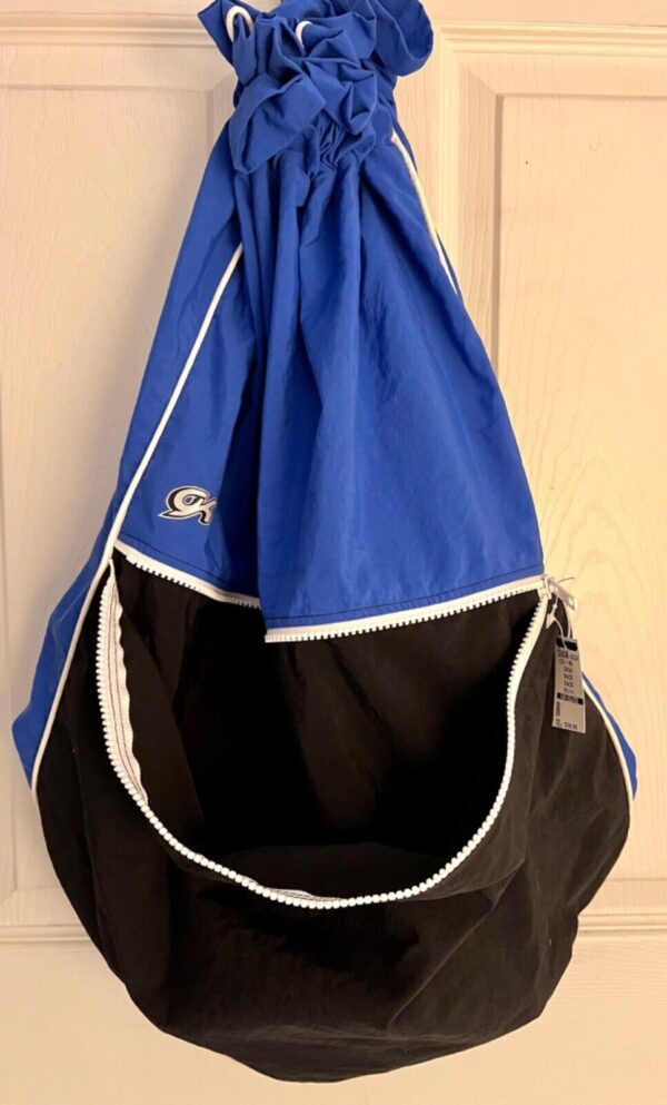 GK BLUE BLACK NYLON X-LARGE BACK SACK STRAP CLOSURE SPORTS CHEER GYMNASTIC DANCE - Image 3