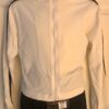 GK ICE SKATE CHILD LARGE WARMUP JACKET WHITE MICRO FLEECE BLACK VELVET STRIPE CL