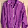 GK WARM UP JACKET ADULT LARGE PURPLE CRINKLE NYLON GYMNASTIC CHEER OUTDO0RS Sz L
