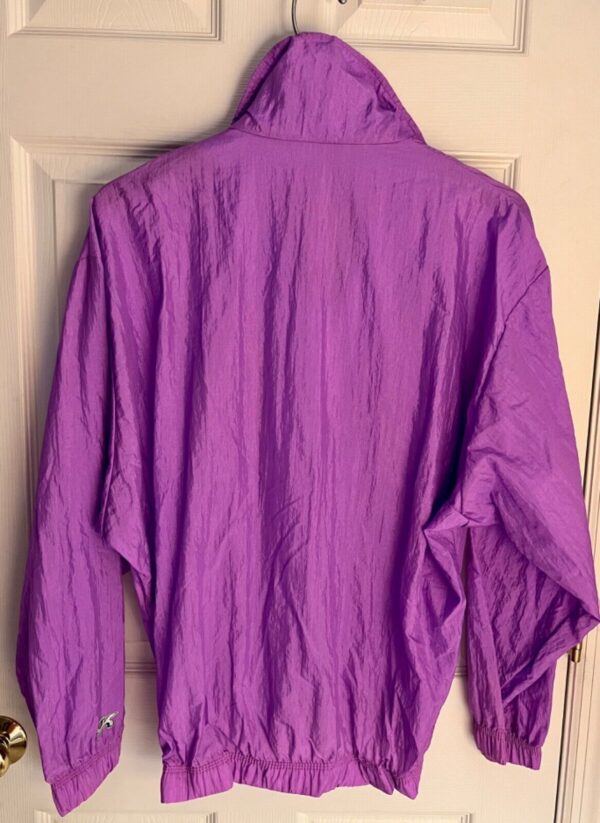 GK WARM UP JACKET ADULT LARGE PURPLE CRINKLE NYLON GYMNASTIC CHEER OUTDO0RS Sz L - Image 3