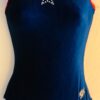 GK ROYAL VELVET TANK LADIES SMALL SILVER METALLIC STAR GYMNASTS DANCE LEOTARD AS