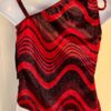 GK ELITE JAZZ TOP CHILD LARGE RED BLACK VELVET SLING STYLE DANCE CHEER GYM SZ L - Image 9