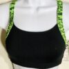 GK CHEER CROP TOP ADULT SMALL LIME ANIMAL PRINT V-BACK BLACK DRYTECH AS NWT!