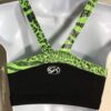 GK CHEER CROP TOP ADULT SMALL LIME ANIMAL PRINT V-BACK BLACK DRYTECH AS NWT! - Image 2