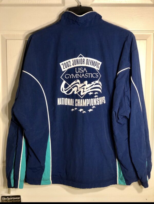 GK WARM UP JACKET LADIES LARGE NAVY GREEN SUPPLEX 2002 JR NAT CHAMP LOGO AL NWT! - Image 2