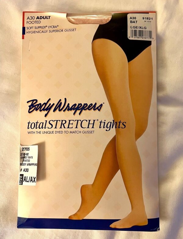 BODY WRAPPERS ADULT TOTAL STRTCH FOOTED DANCE SOFT STRETCH BALLET PK TIGHTS L-XL