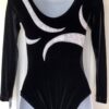 GK LgS BLACK VELVET LADIES SMALL WHITE SPARKLE GYMNASTICS DANCE LEOTARD AS NWT! - Image 2