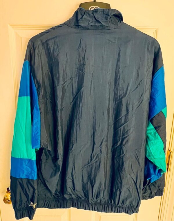 GK WARM UP ADULT LARGE CRINKLE NYLON NAVY BLACK GREEN GYMNAST SPORT JACKET SZ L - Image 4