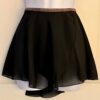 GK FAUX WRAP SKIRT WOMENS LARGE BLACK GEORGETTE FOIL WAIST DANCE BALLET Sz L NWT