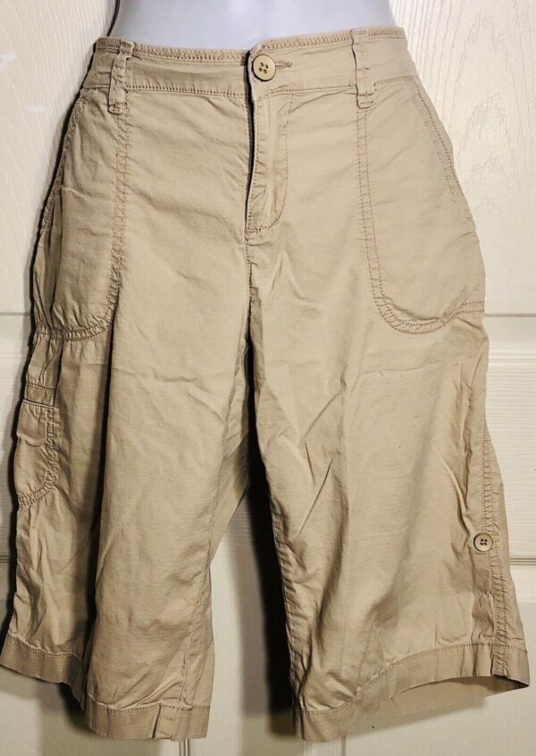 Ann Taylor LOFT KHAKI CARGO LADIES SMALL 5 POCKETS BERMUDA Sz S EUC!