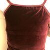 GK DANCE JAZZ TOP GIRLS LARGE WINE VELVET FOIL CRISSCROSS STRAPS CAMISOLE SZ L