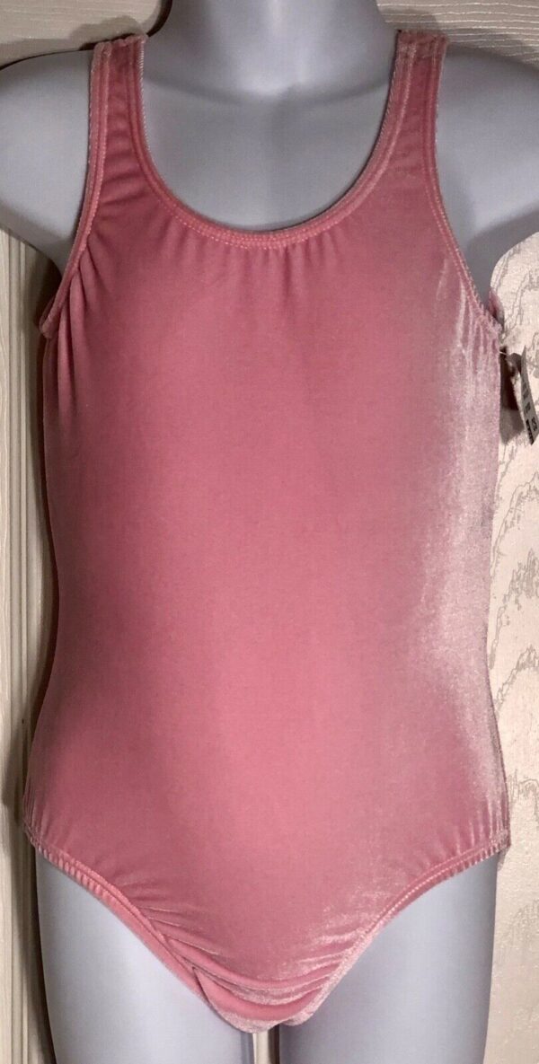 GK  BALLET PINK CHILD SMALL BASIC VELVET BALLET DANCE GYM TANK LEOTARD CS NWT!