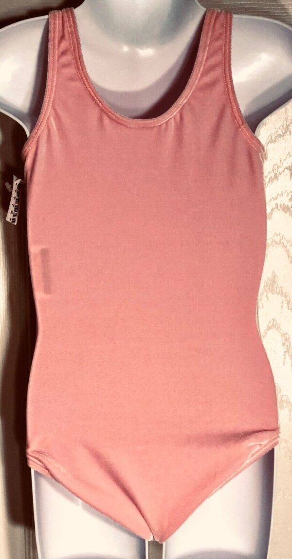 GK  BALLET PINK CHILD SMALL BASIC VELVET BALLET DANCE GYM TANK LEOTARD CS NWT! - Image 3