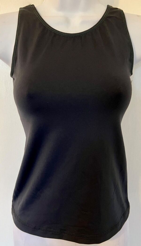 GK DANCE JAZZ ADULT SMALL BLACK MICROFIBER NYLON/SPANDEX TANK TOP Sz AS NWT!