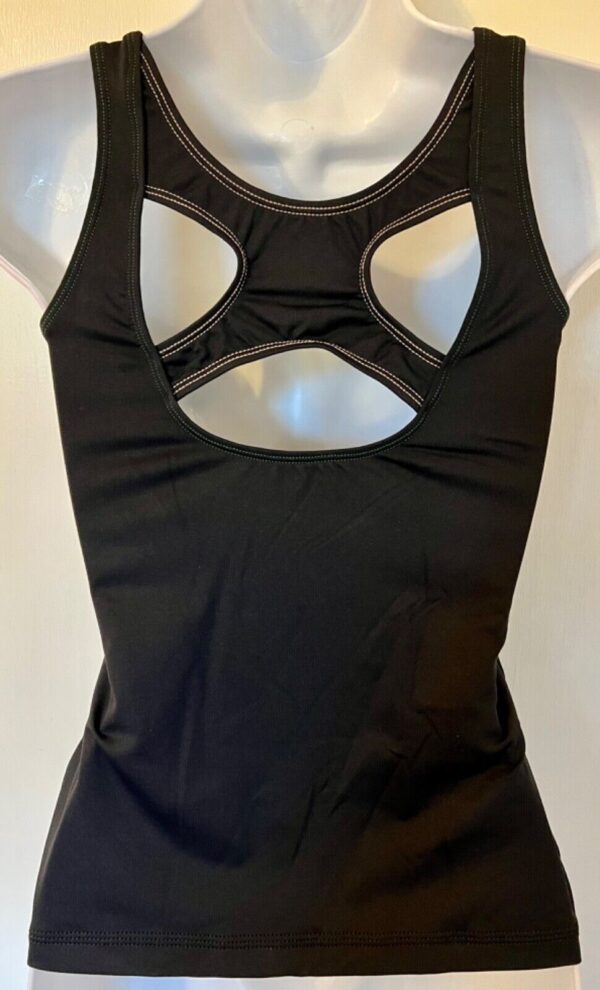 GK DANCE JAZZ ADULT SMALL BLACK MICROFIBER NYLON/SPANDEX TANK TOP Sz AS NWT! - Image 4