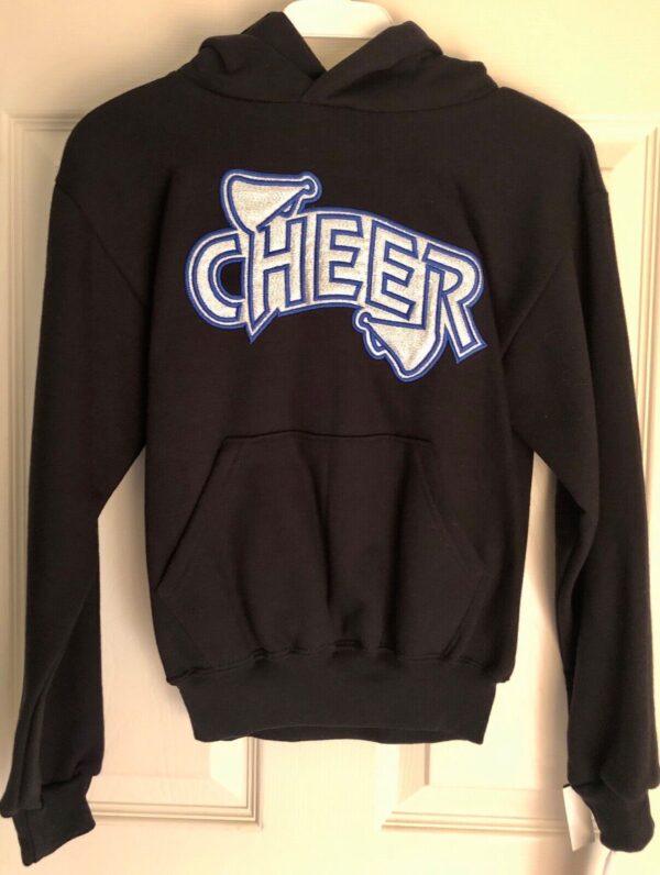 GK Glitzy CHEER Pullover Sweatshirt Size CHILD MEDIUM NAVY Cotton CM NWT!