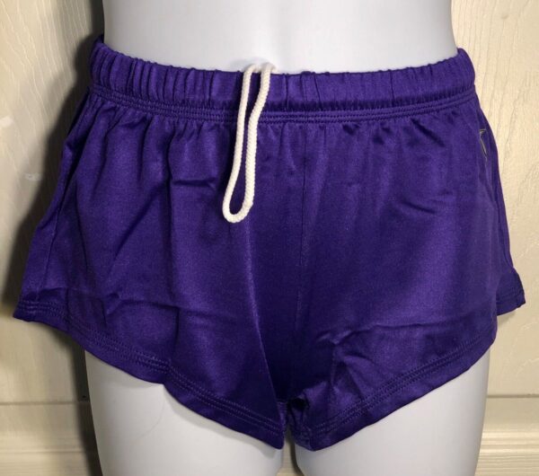 GK CHILD LARGE PURPLE COMPETITION GYMNASTICS RUNNERS FITNESS SHORTS CL - Image 3